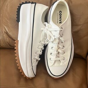 NWOT Converse Women's White Platform Sneakers with Black Accents